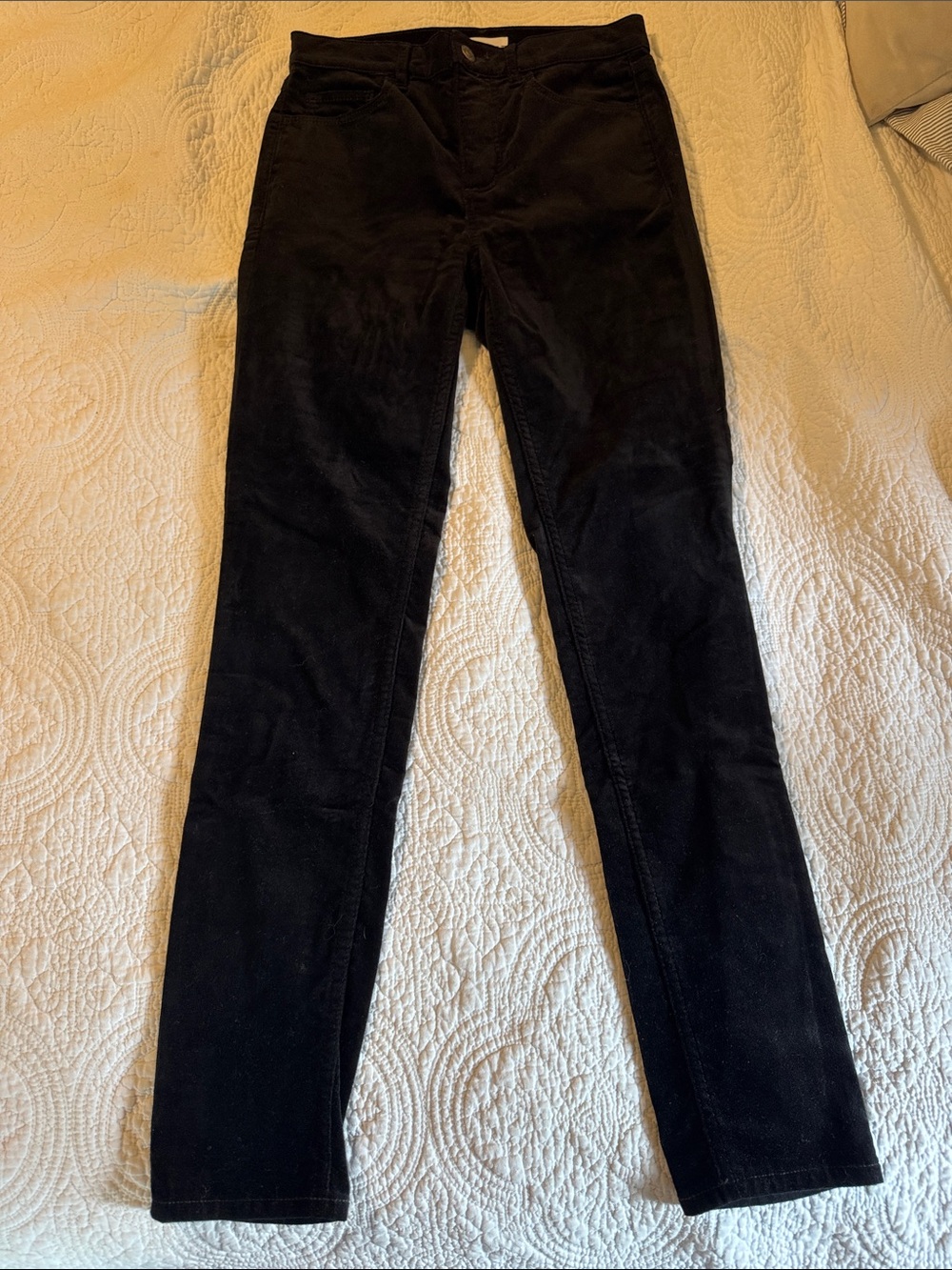 LOFT Black Skinny Velvet Pants